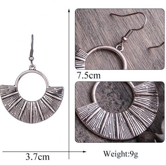 Any 4/$25! Silver Boho Flared Drop Earrings - Picture 3 of 5